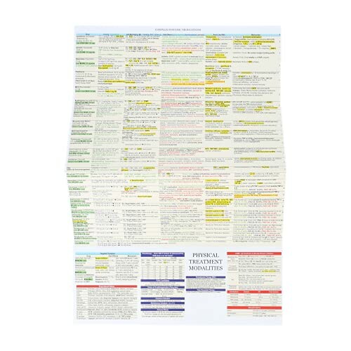 Detailed chart of physical treatment modalities with highlighted sections.